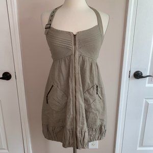 Natural Linen halter Sack dress PP S 0 - 2 Boho